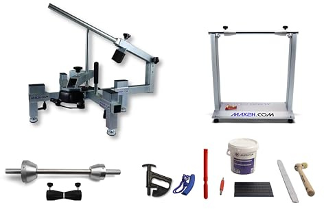 MAX2H® Reifenmontiergerät MG-2 Plus Set mit Wuchtbock Plus für Einarmschwingen 42-62 mm / 50-80 mm (Klebegewichte schwarz)