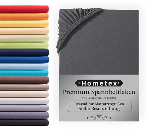 Premium Boxspringbett Spannbettlaken 140-160 x 200-220 cm, Spannbetttuch Bettlaken für Boxspringbett und Wasserbett, Oeko-TEX Made IN Green, Matratzen bis 40cm, Anthrazit
