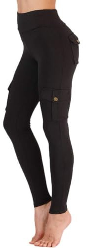 Nuofengkudu Damen High Waist Sporthose Leggings mit Taschen