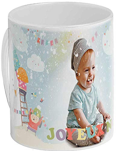 Personalizable una taza pequeño regalo de Navidad blanco con su foto y texto