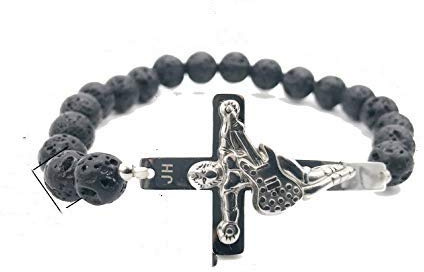 AURSTORE® Gourmette en acier inoxydable, bracelet croix guitare JH, vendue à ses concerts, 19 cm
