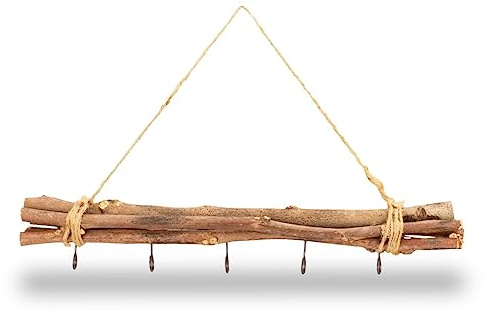 NaDeco Maulbeeren Bündel Natur geflammt ca. 50cm, mit 5 Haken und Sisal Kordel Weidenbündel Weiden Bündel Deko Zweig Deko Bündel Fensterdekoration Fensterdeko Fensterhänger Türhänger