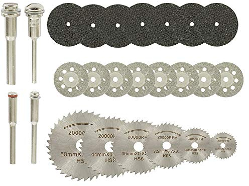 32 pezzi Dischi da Taglio Mini Dischi Diamantati HSS di Resina per Legno Vetro Plastica Pietra Metallo