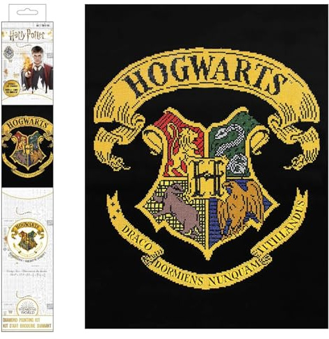 DIAMOND DOTZ CD238000610 - Original 5D Diamond Painting Set Hogwarts Wappen, Harry Potter Kreativset mit 15.996 Diamant Mosaiksteinen, Malset 52 x 70 cm, DIY für Erwachsene und Kinder ab 8 Jahren