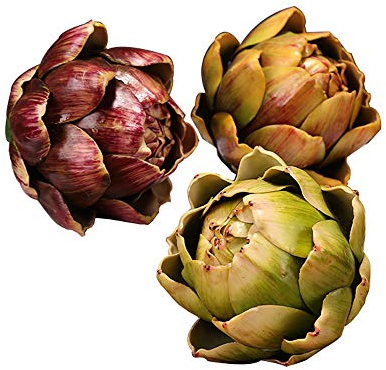 Li Hua Cat 3 piezas de verduras artificiales realistas de plástico alcachofa falsa fruta para decoración del hogar y armario de cocina (mezcla)