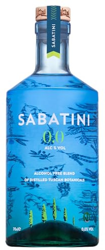Sabatini, Distillato Analcolico 0.0, 700ml, Ideale per Gin Tonic Analcolico, Note Fresche, Citriche e Balsamiche, con Foglie di Olivo, Salvia, Timo, Lavanda, Lemon Verbena, Idea Regalo, 0.0% Vol.