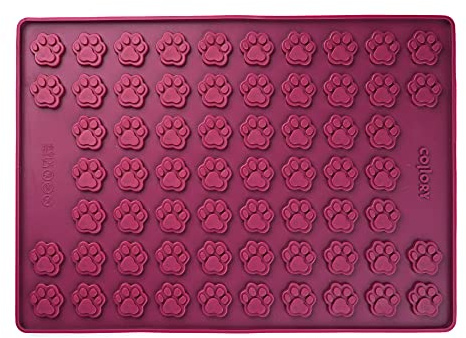 Collory Medium Pfoten (3cm) Silikon Backmatte, Hunde Tatzen, Backform für DIY Hundekekse und Leckerlis, Knochenbackform, Pralinenform, Schokoladenform, Antihaftend und Lebensmittelecht (BPA-Frei)
