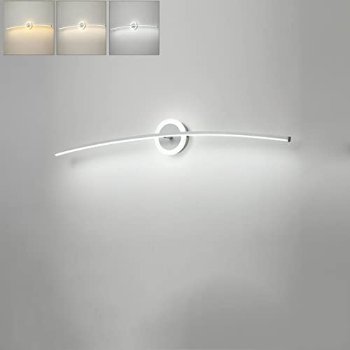 LED Spiegellampe Badezimmer 80Cm 20W, Spiegelleuchte 3 Farbmodi Wandlampe, IP44 Badleuchte Wand, Badezimmer Lampe, 3000K-6000K, 1600LM, Aus Aluminium Und Acryl, Für Spiegelschränke Und Spiegel,Weiß