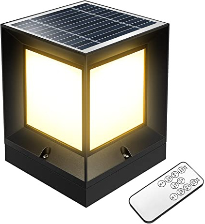 1 Juego Estigma De Jardín Led Lámpara De Pilar Solar Luz Del Poste De La Cerca Luces De Columna Solar Luces Solares Para Postes Tricolor Lámpara De Poste Abdominales De Ingeniería