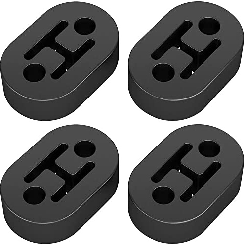 Greluma 4 Stk Universal-2-Loch-Auspuffaufhänger, Lochdurchmesser 12 mm (0,47 Zoll), Auto-Auspuff-Isolator, Schalldämpfer-Aufhänger, Schalldämpfer-Halterung, Gummi mit hoher Dichte