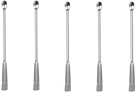 Cuchara de reactivo de muestreo de laboratorio micro, 5PCS 10cm 2 en 1 Cuchara de laboratorio Espátula de laboratorio de metal Espátula de mezcla de doble cabeza para polvos, tapa de gel