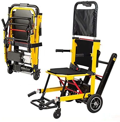 Electric Climbing Stair Wheelchair Trolley, Folding Portable Chair Stair Lift Climber Stair Mobility Assist Medical Equipment， Load Capacity 380Lb