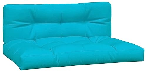 vidaXL Palettenkissen 2-TLG., Palettenauflage für Europaletten, Palettenpolster Palettensofa Outdoor Indoor, Sitzkissen Rückenkissen, Türkis Stoff