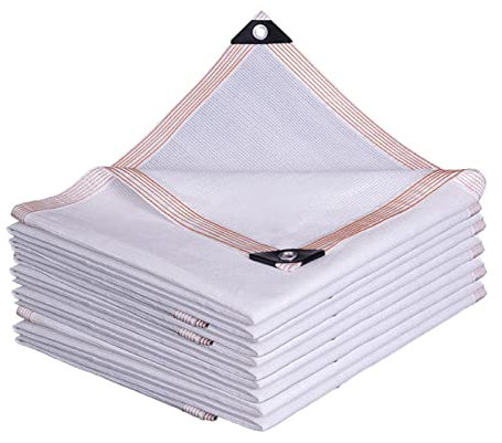 BAtlam 18 Pins 95% Schattierstoff, Sonnenschutz-Schattennetz, atmungsaktives Sonnensegel, Schattiernetz weiß, mit Ösen, Schattiernetz für den Außenbereich, Garten, Gewächshaus,Weiß,8×15m