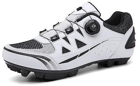 PENXZT MTB Fahrradschuh Herren Damen Mountainbike Schuhe kompatibel mit SPD 2 Schrauben mit Cleats atmungsaktiv widerstandsfähig Radschuhe Schuh