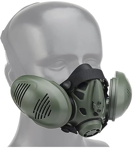 Fotrsta Masque Demi-Visage Airsoft Réglable, Masque Style Bilatéral Tactique pour CS Wargame, Paintball, Jeu De Guerre, Halloween, Cosplay, Fête Costumée