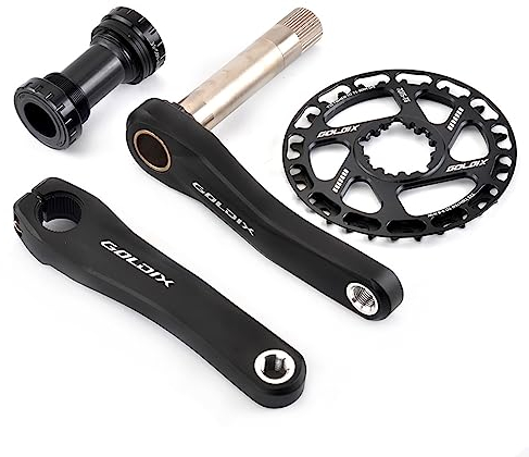 ZCXBHD 110/127/140/150/155/160mm MTB-Kurbelgarnitur 28/30/32/34/36T Kettenblatt Aluminium-Legierung Integriert Hohl Faltrad-Kurbelarm-Satz Mit BB Für 7-12s (Color : 150mm, Size : 30T)
