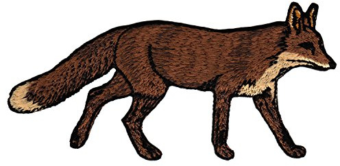 Fuchs Braun Aufnäher zum aufbügeln oder aufnähen Bügelbild Aufbügler für Kleidung gestickter Bügelpatch Applikation Patch Größe 11,2 x 5,7 cm