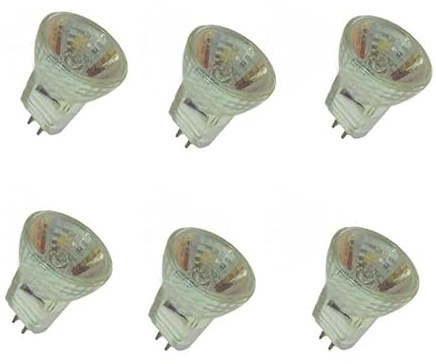 UGEFKMQ Headlight Halogen Mr8 Pack of 6 Halogen Bulb Gu4 Mr8 20W 12V 2 Pins Spotlight Mr8 Halogen Bulb 6V 5W,12V,20W