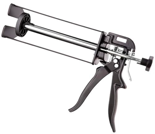VERLINGER Kartuschenpresse Mörtelspritze Kartuschenpistole Auspresspistole Für Chemischen Anker, Injektionsmörtel Schubverhältnis 26:1 490 ml, Aluminium Stahl Metall Schwarz Pro