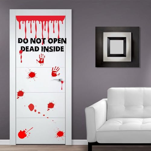 Zombie Badezimmer Türaufkleber – WC-Dekor Vinyl Halloween Aufkleber Tür Breite 40