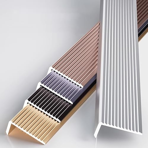 Raouoae Treppenstufen Verkleidung Kantenschutzprofil Lang 90CM*3 Stück Treppenprofil Fliesen Mit Rutschfester Treppenkantenprofil Für Treppenwinkel, Treppenprofil, Winkelprofil(Gold)