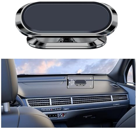Car Magnetic Phone Holder, 360° Adjustable Hands-Free Cradle in Vehicle, Cell Phone Holder Mount for Car Windshield Dashboard Air Vent, Compatible with All Smart Phones (Black)