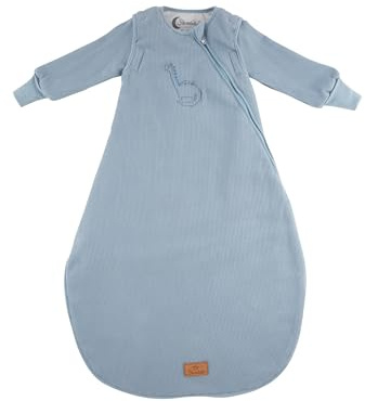 Sterntaler Schlafsack mit Armen 100 cm Rexi - Kinder und Baby Schlafsack aus Jersey in Waffeloptik, mit Ärmeln, gefüttert mit Jersey, leicht wattiert, seitliche Kabelöffnung, TOG 2,0 -blau