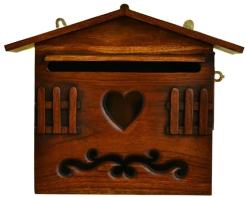 SHCHNA Briefkasten Vorschlagsbox Wandmontierter Briefkasten Mit Schloss, Briefkasten Aus Holz, Briefkästen Für Die Dekoration Im Freien Briefkasten Letter Box