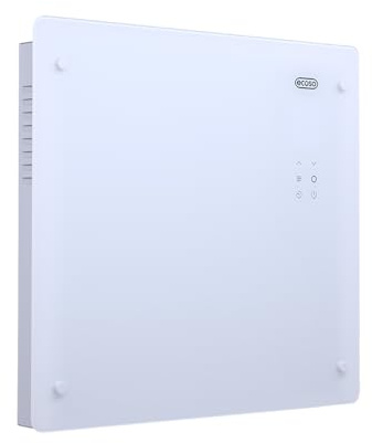 ECOSO 1000W White WiFi Glass Panel Smart Electric Heater Feet Plug 465x510