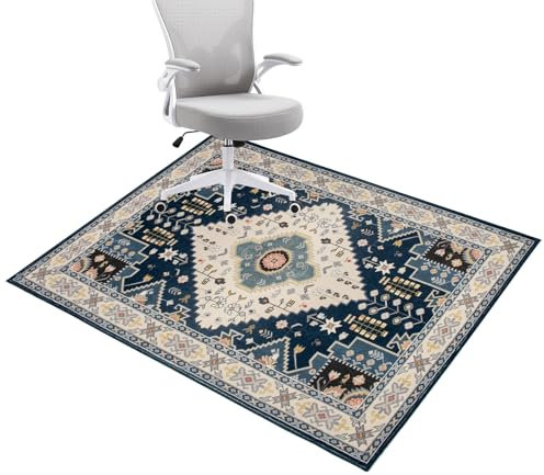 Honorstar Office Chair Mat for Hardwood Floor & Tile Floor 120×150cm Desk Chair Mat Rectangular Rug Floor Protector Gaming Chair Mat for Low Pile Carpet Floor Mat for Hard Floor Anti Slip (Multi-03)