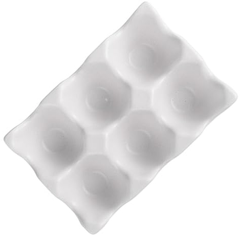 Artibetter Porta Uova in Ceramica 6 Griglie Antiscivolo e Ammortizzante, Organizer Elegante per Conservazione Uova in Cucina