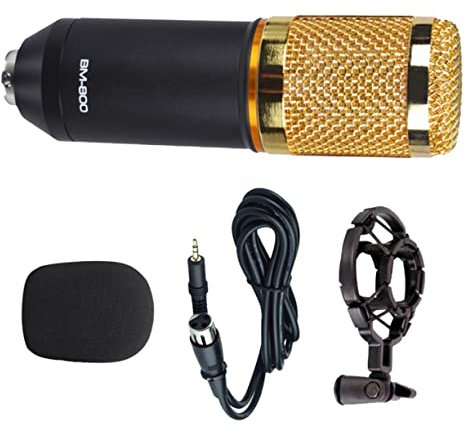 Toyvian 1Stk Mikrofon für Studio - Kondensatormikrofon - -Mikrofon - Hochwertiges Mikrofon - Aufnahmemikrofon Karaoke Mikrofonsystem Mikrofon mit Ständer -Broadcast-Mikrofon Black