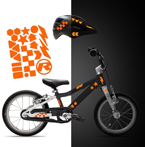 Riesel Design „re:Flex“ Reflektor Aufkleber – reflektierende Folie für Fahrrad & Helm – 15 × 12 cm – reflektierende Sticker für mehr Sichtbarkeit & Sicherheit – Made in Germany (Forms orange)