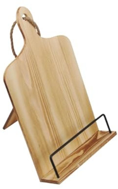 CHUNXVLI Kochbuchständer Für Küche Rezeptbuchständer Aus Holz, Verstellbar, Zur Wandmontage, Ständer Im Rustikalen Stil Rezepthalter Buchaufsteller