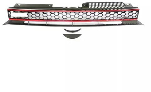 Kühlergrille Für Vw Für Golf 6 MK6 Für GTI R20 2009-2012 Geändert Körper Kit Auto Zubehör Front Stoßstange Oben Grille Kühlergrill Maske Auto Frontgrill(Style 2)