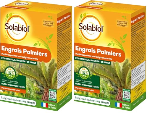 SOLABIOL Engrais Palmiers et Plantes méditerranéennes - 1,5 Kg - Utilisable en Agriculture Biologique SOPALMY15 (Lot de 2)