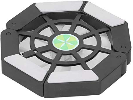Almohadilla de Refrigerador de Laptop con Luminoso Ventilador Grande USB Computadora Portátil Soporte Plegable DRS08 Enracente de la Computadora Portátil Padlaptop Enfriando Almohadilla de (White)