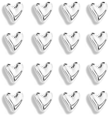 Janlifian 16PCS Silver Fridge Magnets Cute Love Heart Magnet Set 2.1cm Small Heart Decorative Magnets Funny Home Kitchen Refrigerator Office Whiteboard Magnetic Stickers Decoration