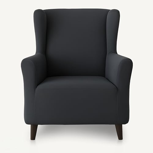Lyfcycle Copripoltrona 1 Posto Elasticizzato, Morbido e Lavabile in Lavatrice – Si Adatta alle Poltrone da 90x140 cm – Facile da Applicare (Nero)