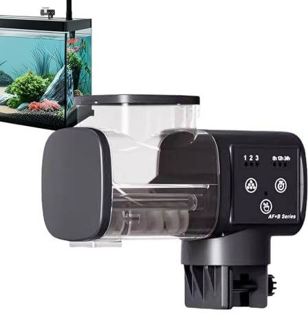 GkgWuxf Fish Food Dispenser - Automatic Aquarium Dispenser | Waterproof Rechargeable Smart Disperser with Precise Programming for Pond Feeding