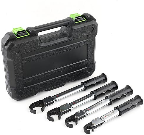 Set di chiavi dinamometriche a cricchetto, 4 pezzi, 1/4, 3/8, 1/2, 5/8, kit di chiavi aperte regolabili ad alta precisione, 18-75 Nm, per la riparazione del condizionatore d'aria