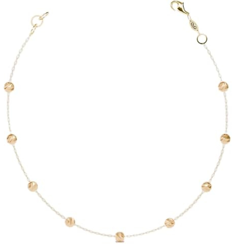 Bracelet Femme – or 18 carats – 0.83 gr – fin avec petites perles en or facettées, bijou léger – Valeur refuge – Idée cadeau – poinçon 750 – Certificat d’authenticité – Salia Gold Paris