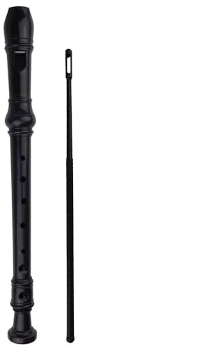 Soprano Recorder Descant Flauta Recorder 8 Hole ABS Clarinet German Style Treble flute C Key for Kids Children With Fingering Chart Instructions with Cleaning Rod Bag pink (Black)