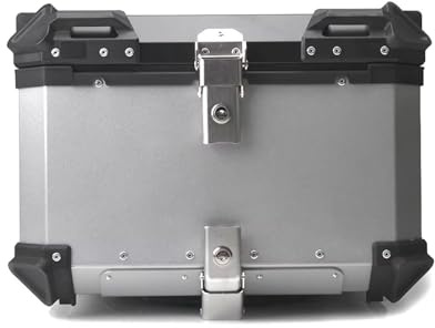 HIPATU Bauletto Moto in Lega di Alluminio per Yamaha XSR900 XSR 900, Valigia per Casco con Serratura di Sicurezza, Bauletto Impermeabile,SLIVER-38L
