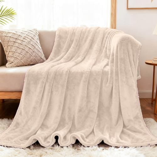 YXRS Fleecedecke 60 x 80 cm Weich & Waschbar Warme Sofa Decke Falten Beständig/Anti-Verfärben für Sofa/Bett/Couch, cremefarben