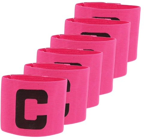 GRIRIW 6 Piezas Brazalete Capitán Fútbol Ajustable Banda Elástica Anticaídas para Jóvenes y Adultos Líder Equipo Manga Brazo para Entrenamiento y Partidos