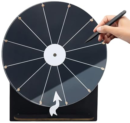 Sghtil Roulette Roulette aus Holz, 28 cm für Tisch, Zubehör für Familienabende, Partys, Feiern, Belohnungen, Klassenzimmer, Veranstalter für Veranstaltungen für Jugendliche, Kinder, Messen, Karneval