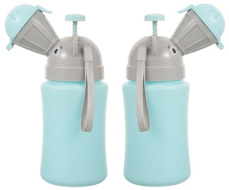 HOODANCOS Urinario Portátil para 2 Piezas, Botella para Orinar de Silicona Tapa, Antidesbordamiento y Fácil Limpieza, Adecuado para Viajes en Coche, Camping y Uso Infantil
