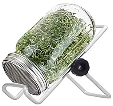 Barattoli di vetro | Barattoli di vetro Kit barattolo per germinazione Set di germogli di semi per la germinazione con supporto per coperchio per la coltivazione di broccoli, germogli di medica
